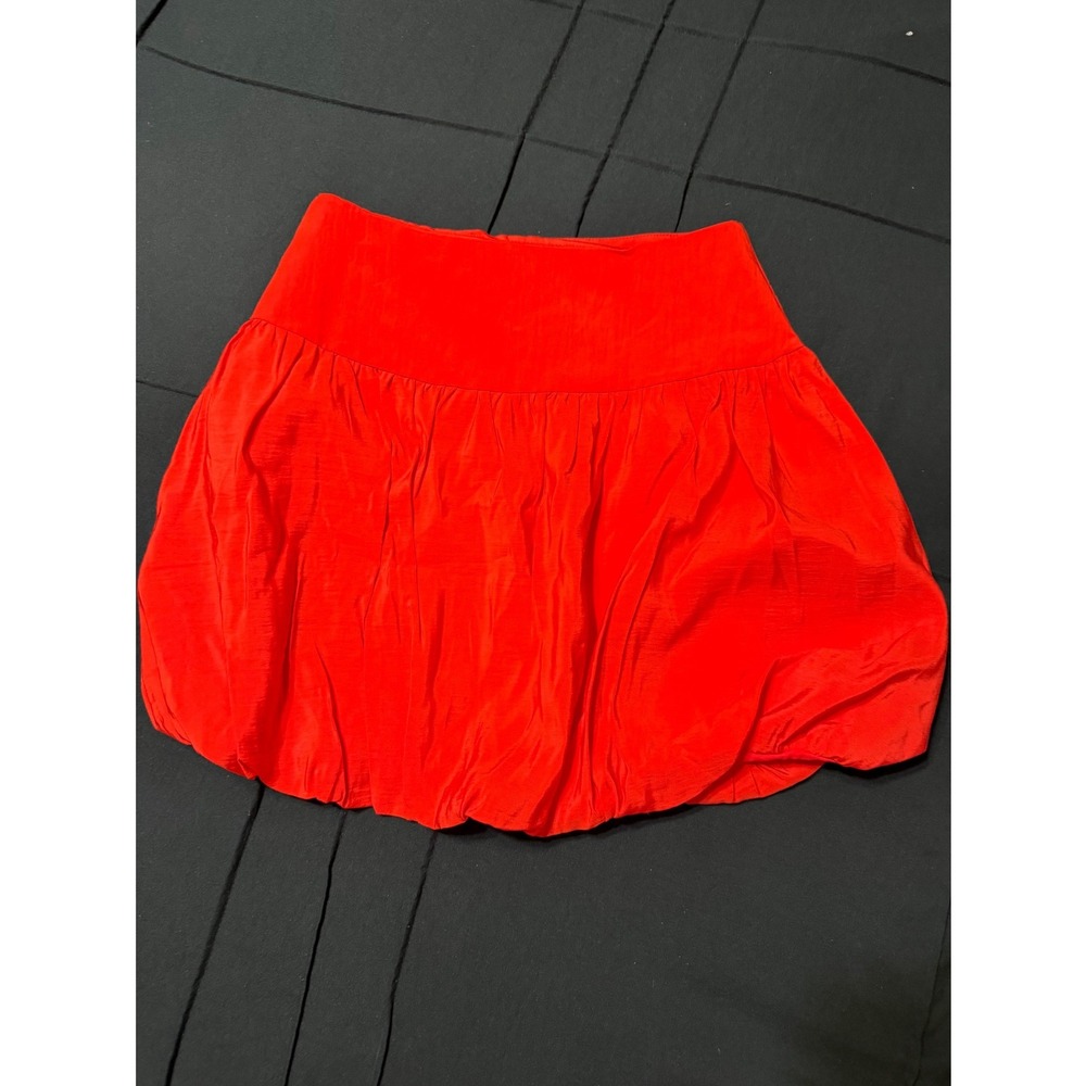 A New Day Womens Red Bubble Mini Skirt Wide Waistband Size 2‎ NWT 018 05 3073